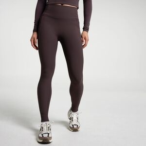 CALIA Women's Essentials High-Rise Rib Legging In Smokey Plum Size Large